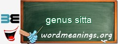 WordMeaning blackboard for genus sitta